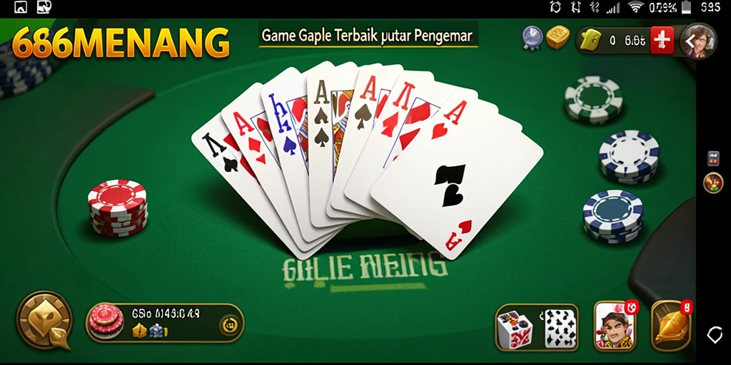 Gameplay seru bermain Gaple di 66MENANG dengan teman-teman.