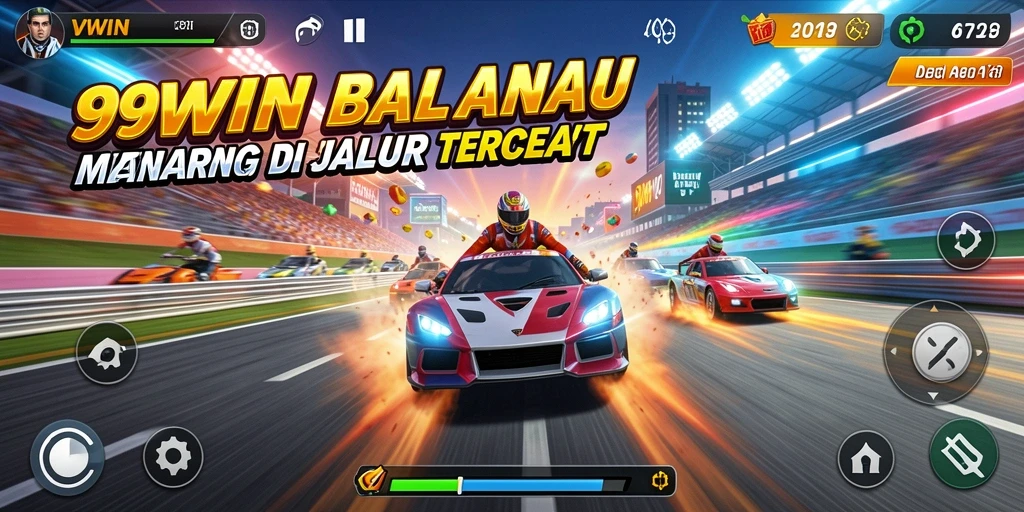 Tampilan gameplay Racing yang menegangkan dan menantang.