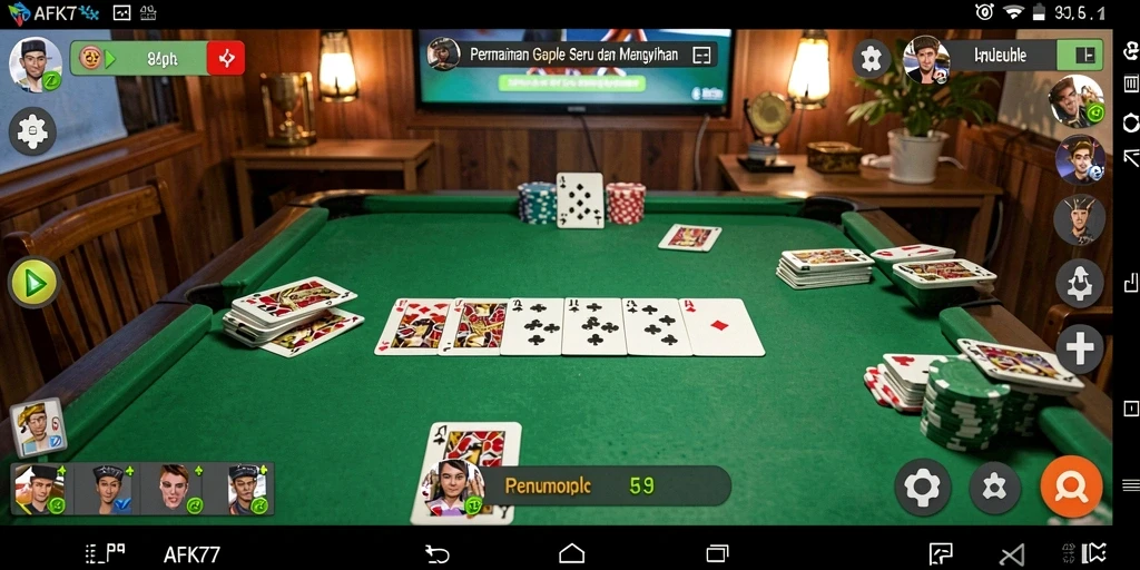 Screenshot gameplay AFK77 menunjukkan keseruan bermain Gaple.