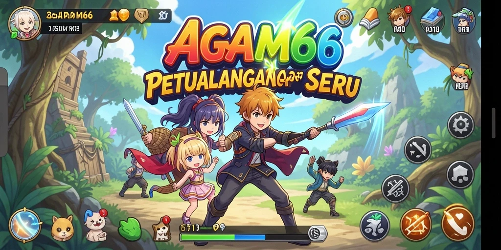 Tangkapan layar utama AGAM66 menunjukkan karakter anime sedang beraksi.
