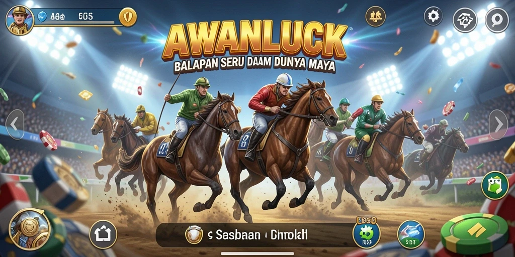 Screenshot gameplay AWANLUCK yang menampilkan aksi balapan yang seru.