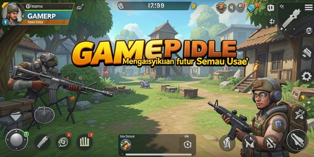 Tampilan gameplay GAMERP yang menawan dengan elemen Idle yang menarik.