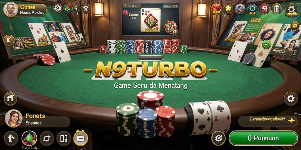 Tangkapan layar gameplay poker yang menegangkan di N9TURBO.