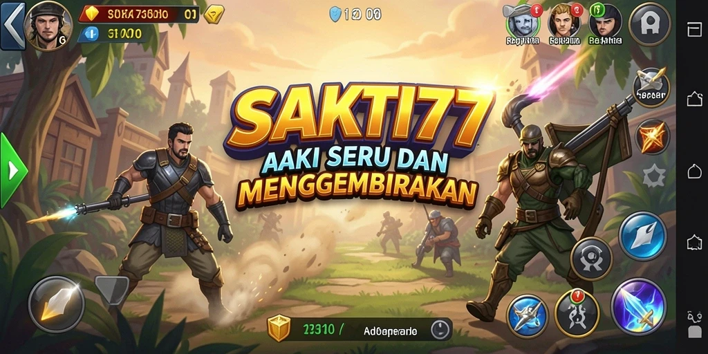 Tampilan gameplay menegangkan dalam SAKTI77 dengan karakter dan aksi cepat.