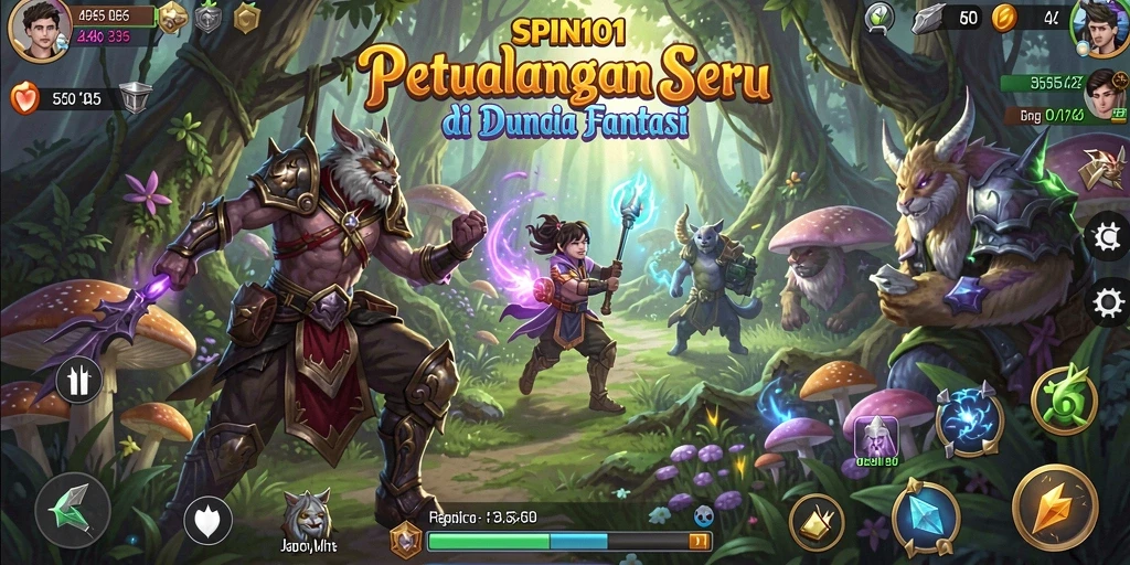 Tangkapan layar gameplay SPIN101 dengan aksi seru di dunia petualangan.