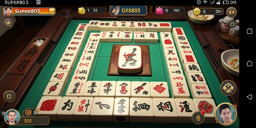Tampilan seru gameplay Mahjong di SUPER805 yang menantang.