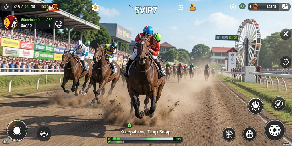 Tangkapan layar menarik dari gameplay balapan di SVIP7.